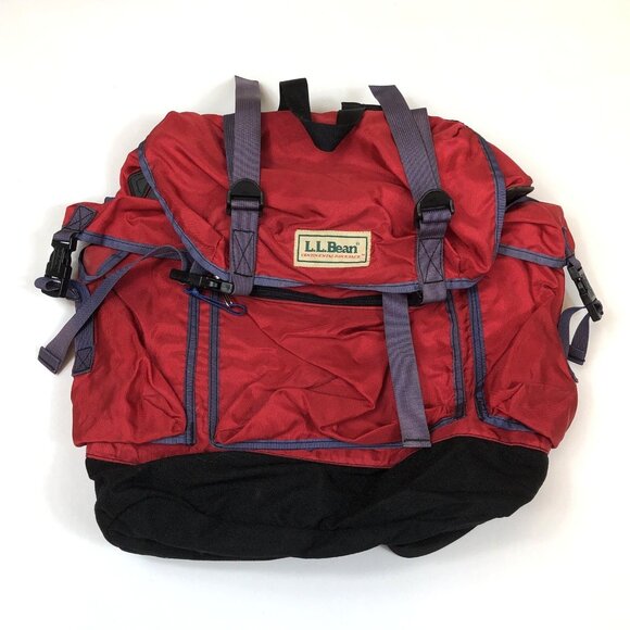 Vintage LL Bean Continental Rucksack Red Backpack Hiking Camping 90s #B155 - Picture 13 of 13